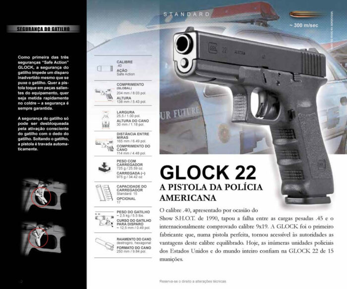 Pistola Glock G22 Gen 5- Calibre .40 ACP 15+1 Oxidada