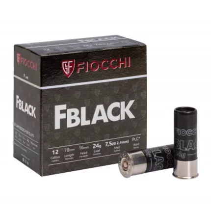 Cartucho Fiocchi .12GA [70mm] FBlack 7.5 Cx.25un