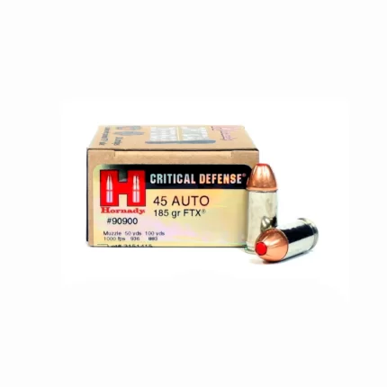 Munição HORNADY 45AUTO FTX 185Gr Critical Defense Cx.20un